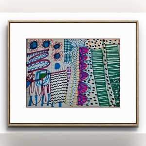 Original Abstract Multicolor Art 9x12